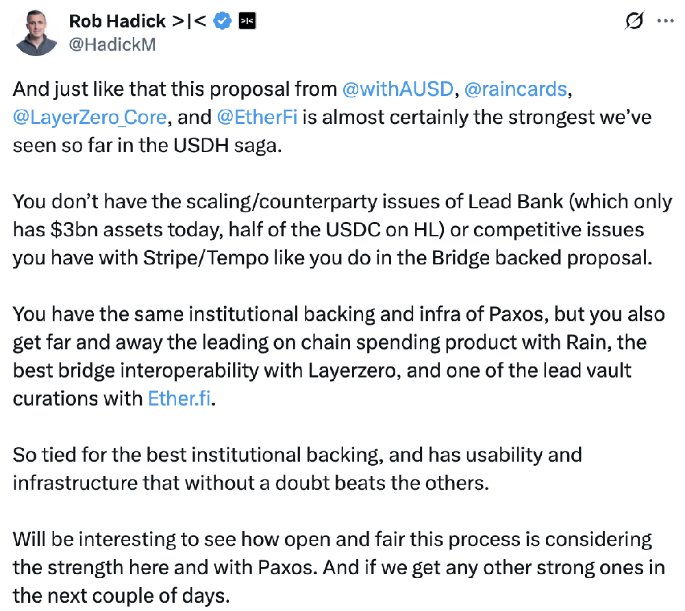USDH 铸币权引群雄逐鹿，但 HyperLiquid 真的需要新的稳定币吗？